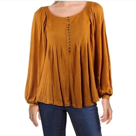 Free People Devin peasant top in Autumn Pearl XL - Picture 7 of 7